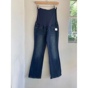 NEW Motherhood Maternity Indigo Blue Jeans Bootcut Petite XS Secret fit Stretch
